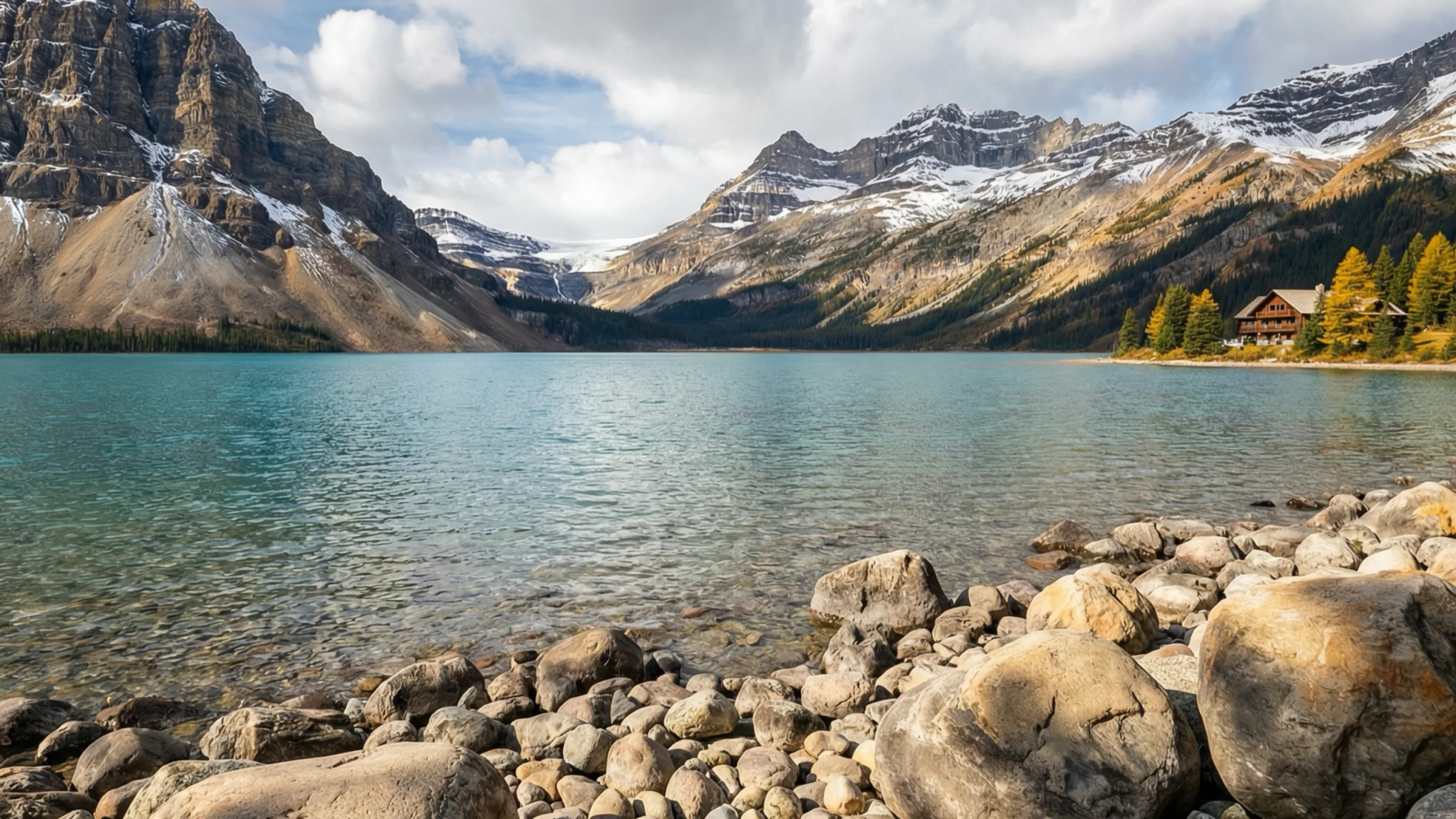 Bow Lake under cloud